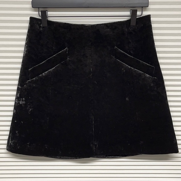 Rachel Rachel Roy Black Velvet A-Line Mini Skirt Size 4 - Picture 4 of 9